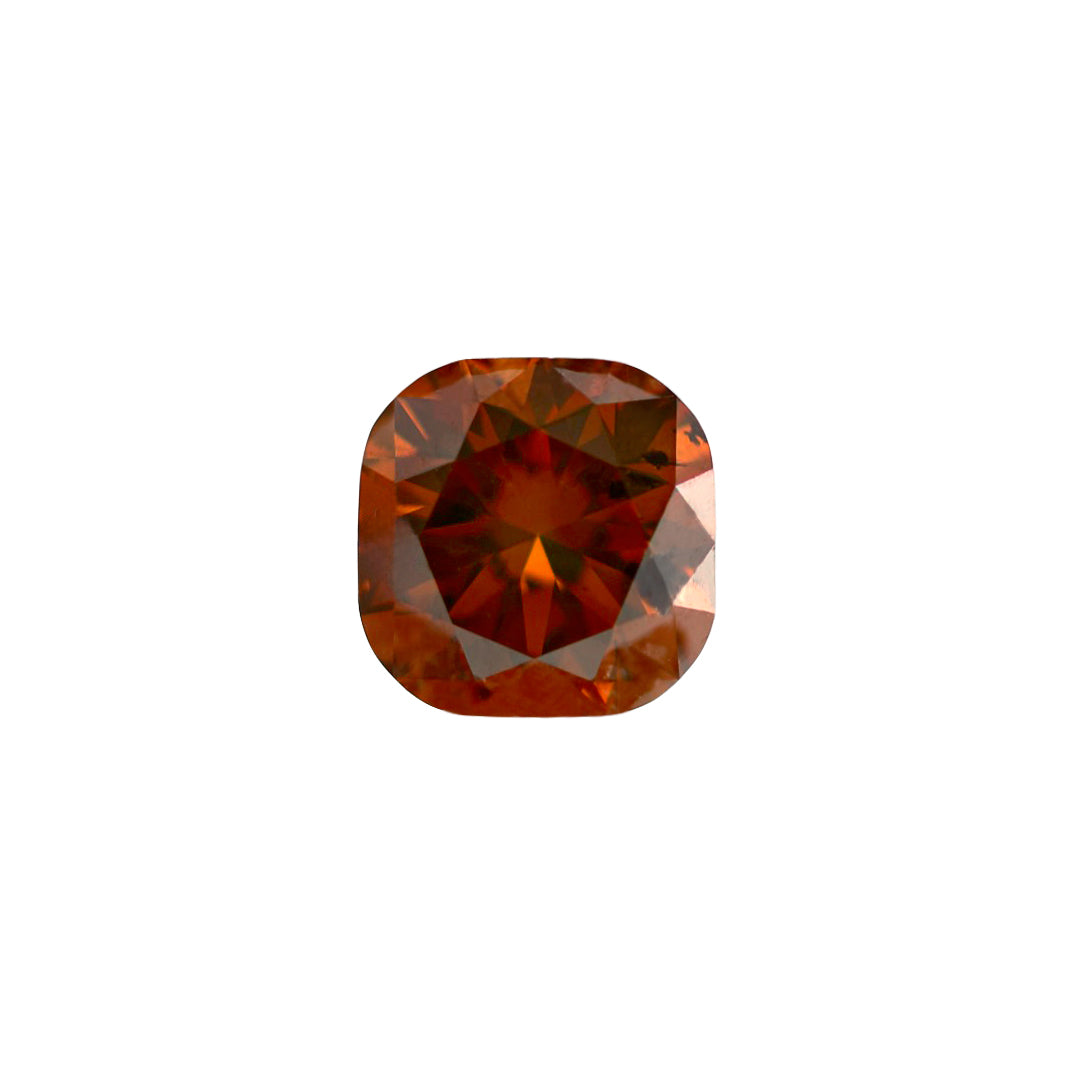 0.84 ct Cushion Cut Fancy Deep Brownish Orange