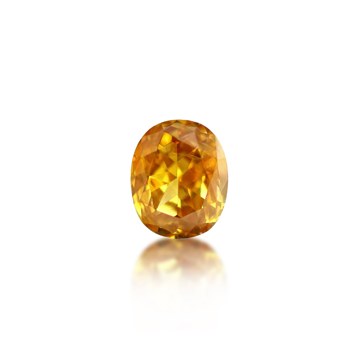 0.24 ct Oval Ct Fancy Intense Yellow Orange