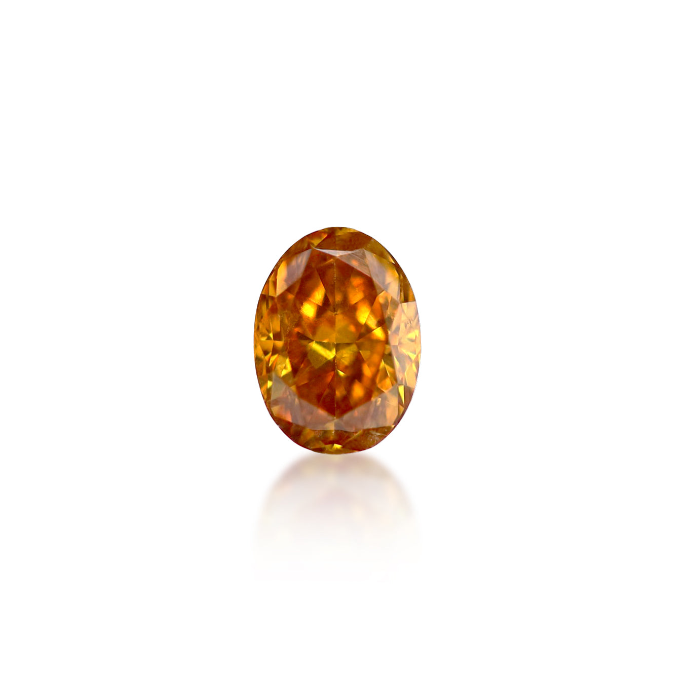 0.40  ct Oval Cut Fancy Deep Brown Yellow Orange