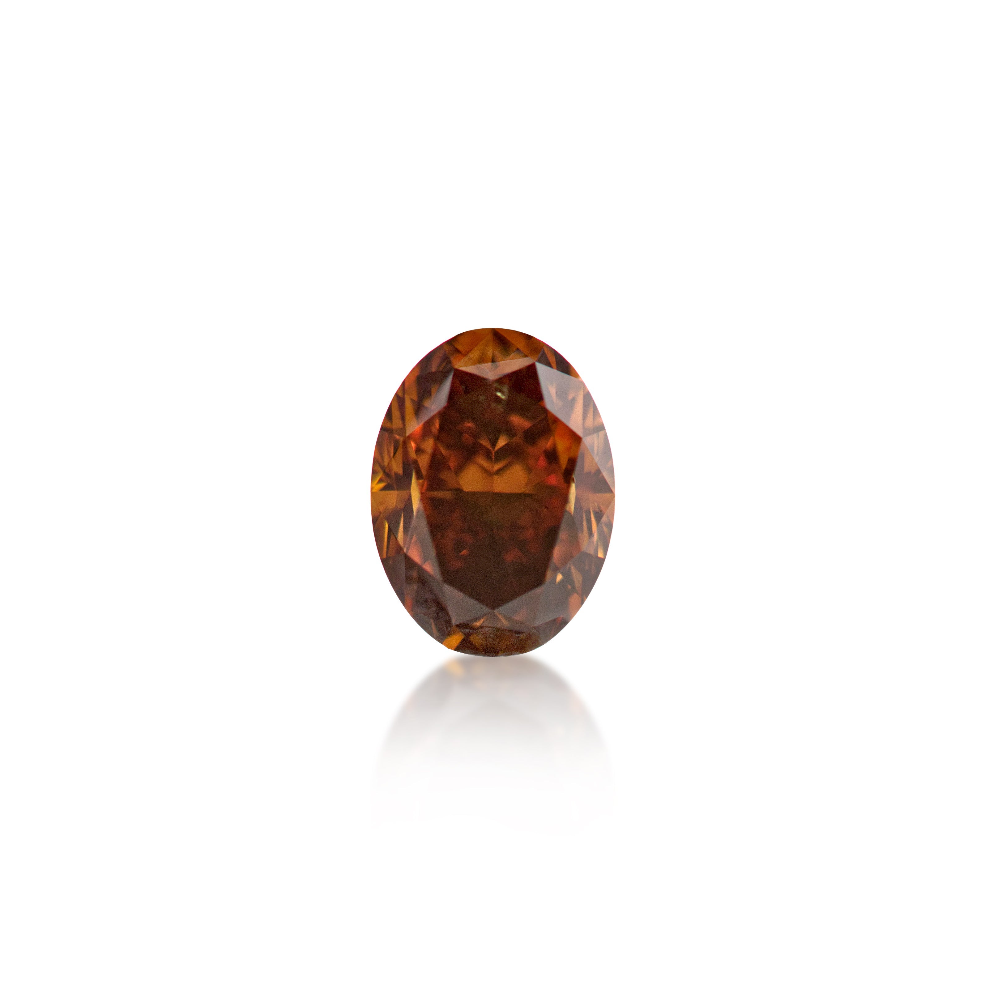 0.73 ct Oval Cut Fancy Deep Brownish Orange