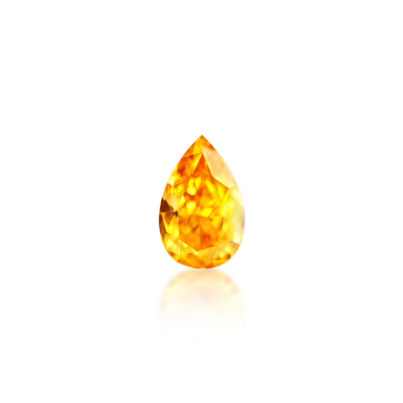 0.22 ct Pear Cut Fancy Vivid Yellow Orange