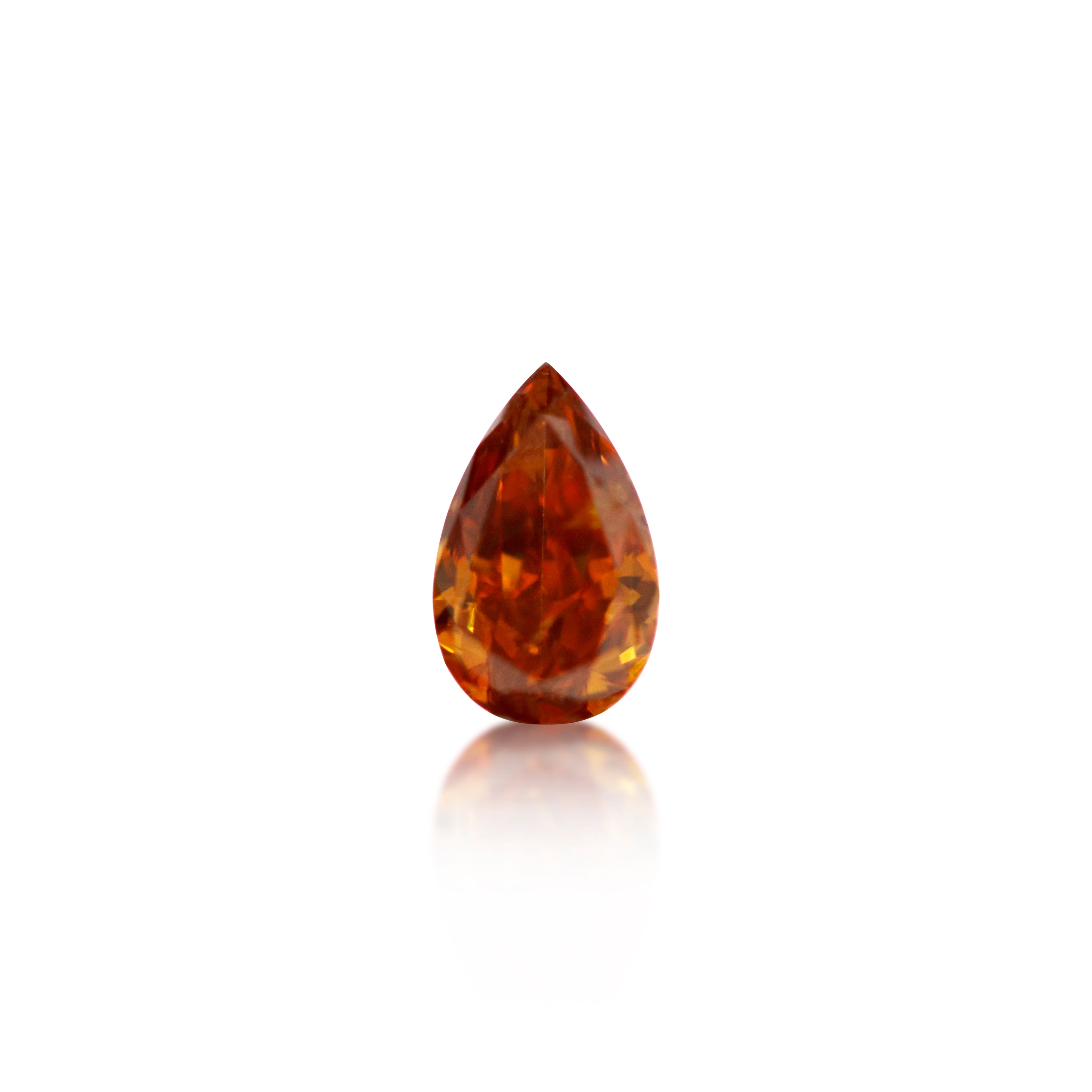 0.35 ct Pear Cut Deep Orange