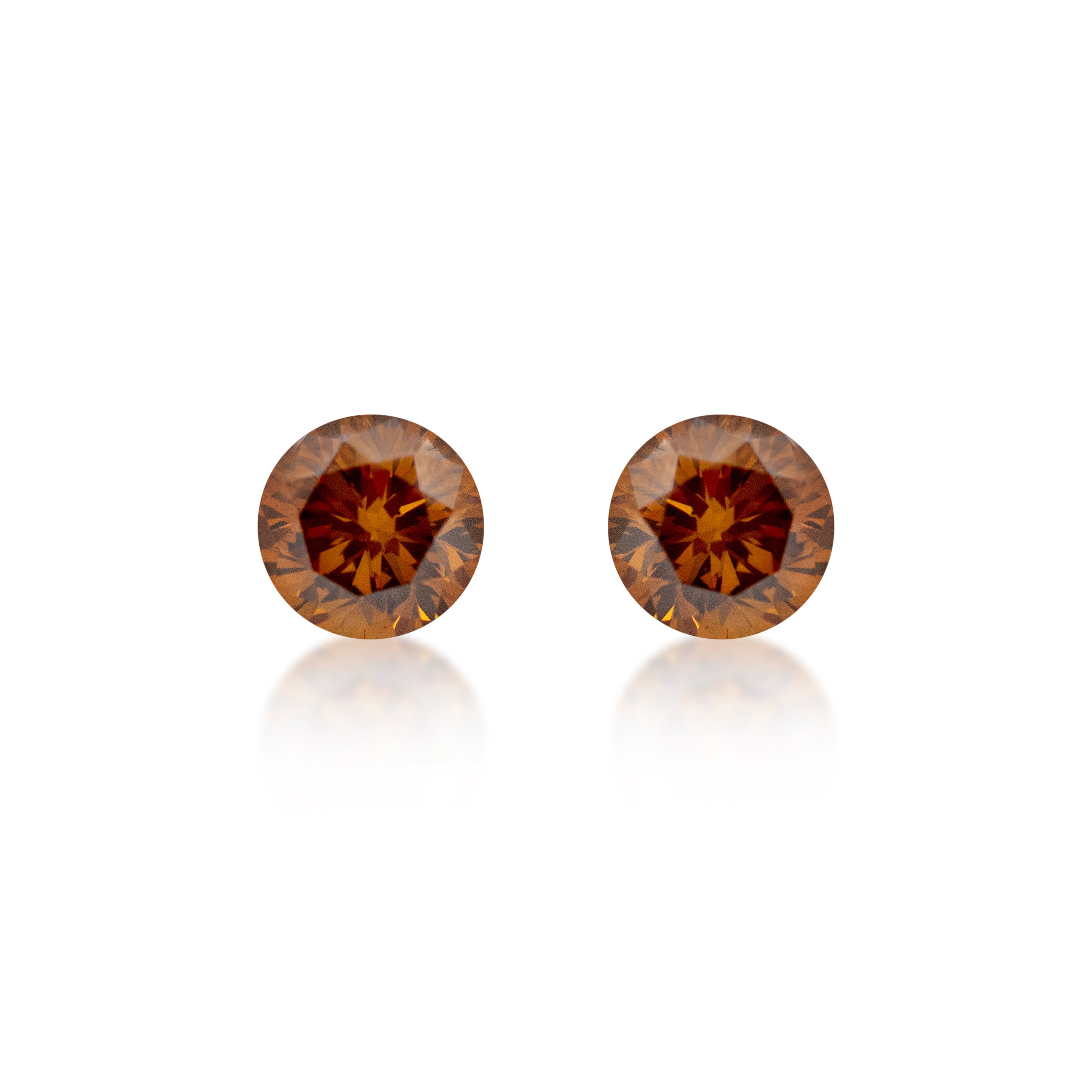 2 = 0.37 ct Round Brilliant Cut Golden Orange
