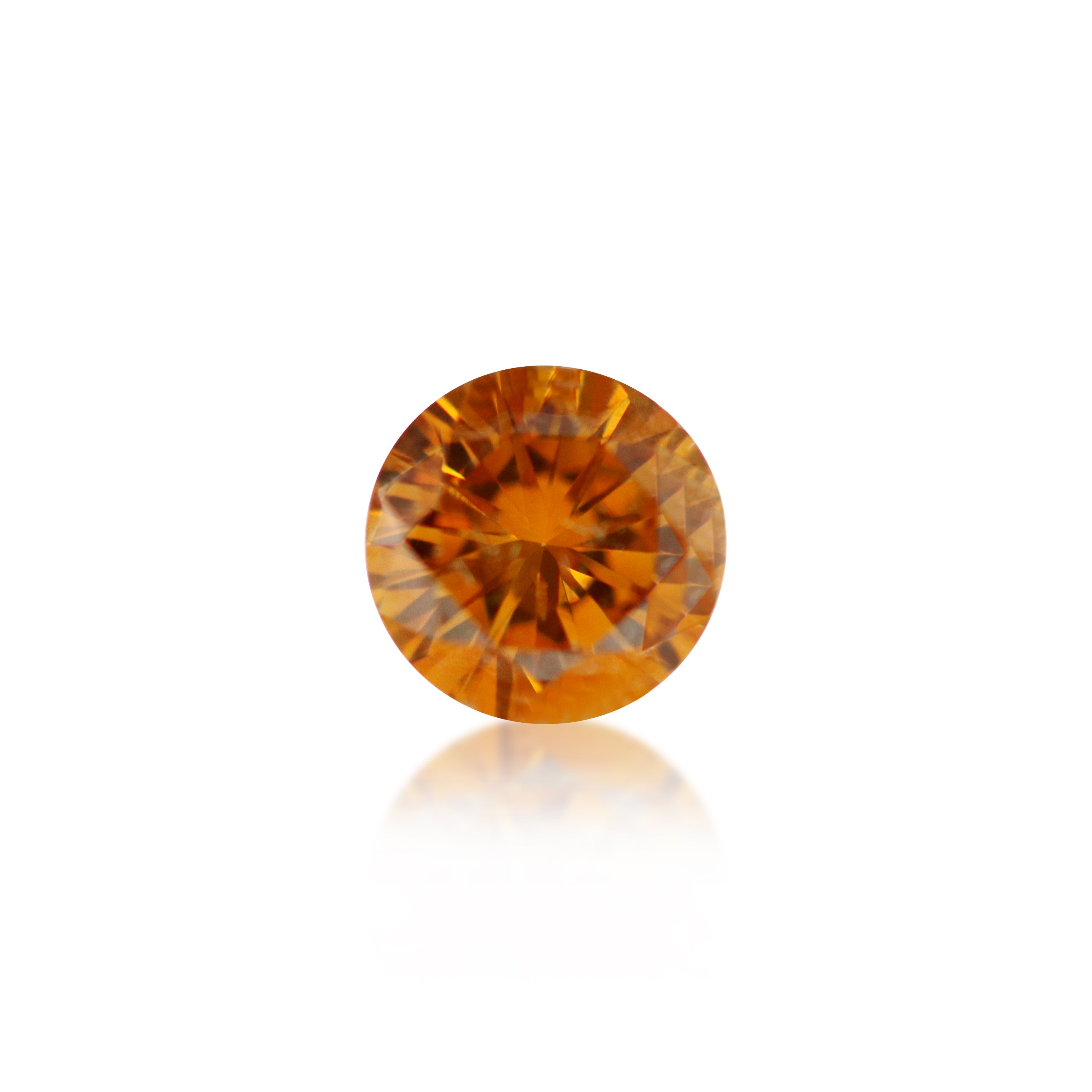0.37 ct Round Brilliant Cut Golden Orange