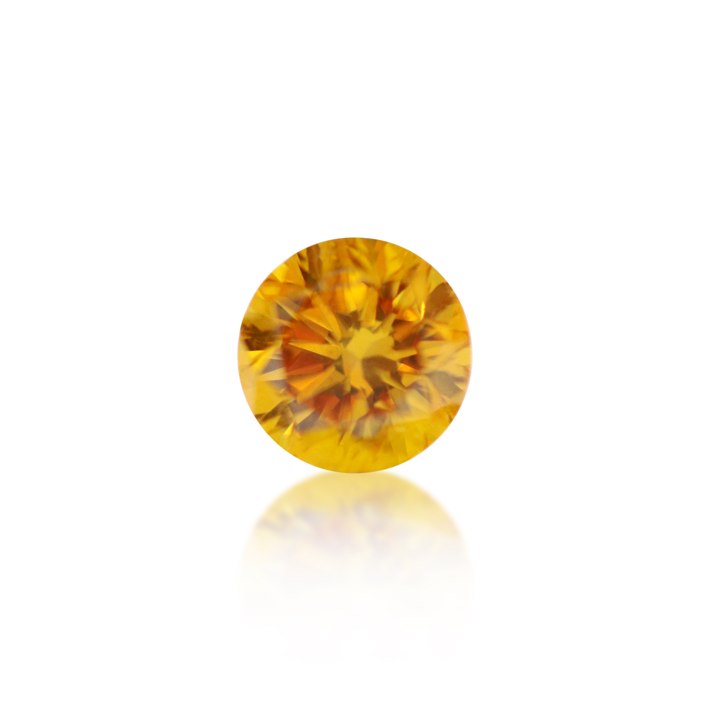 0.38 ct Round Brilliant Cut Golden Orange
