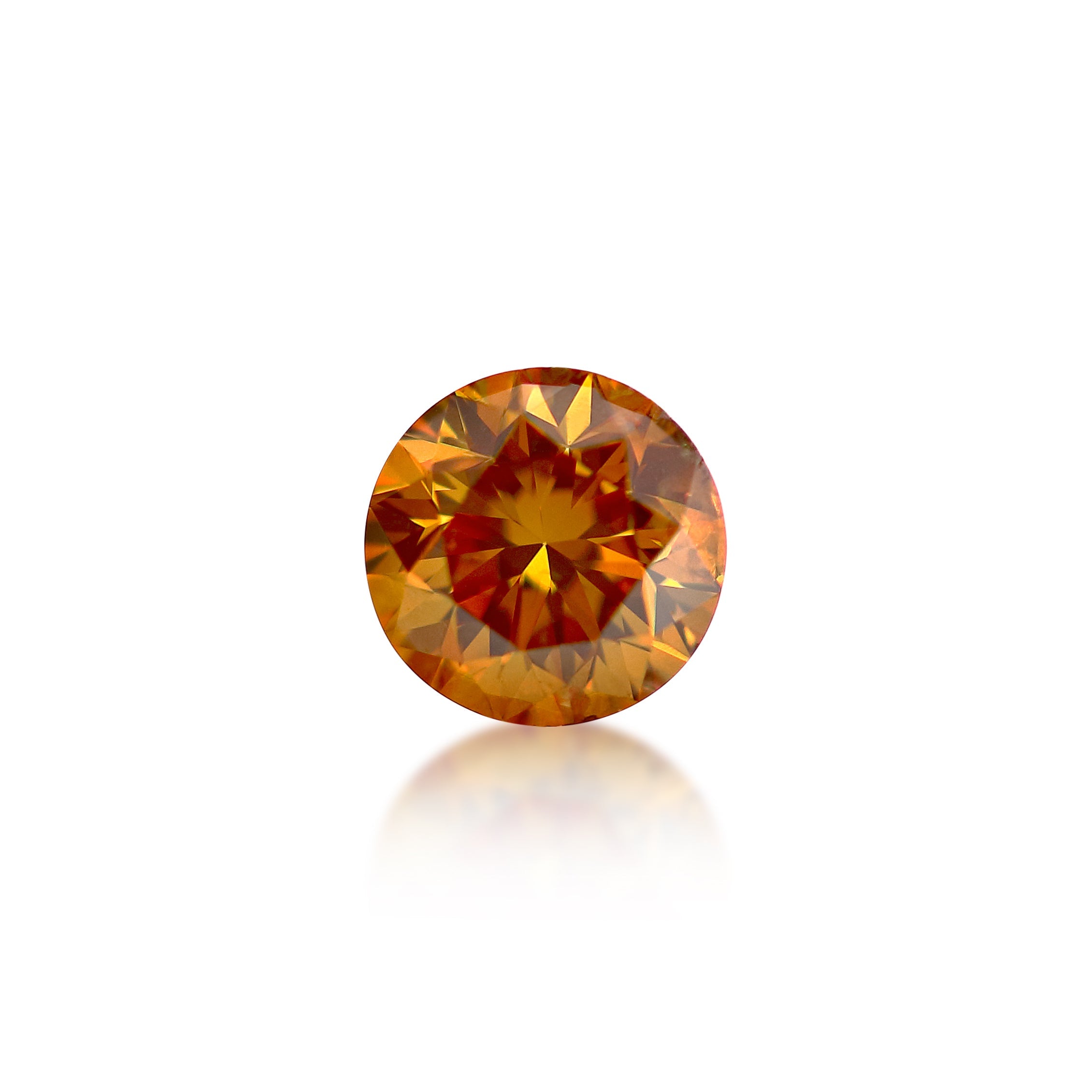 0.39 ct Round Brilliant Cut Golden Orange