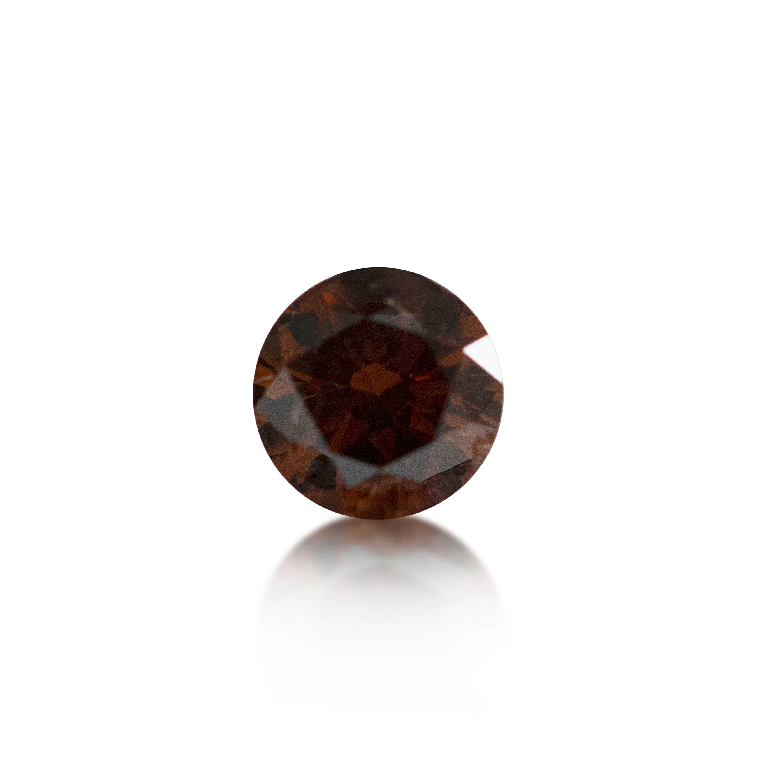 0.50ct Round Brilliant Cut Fancy Deep Brownish Orange
