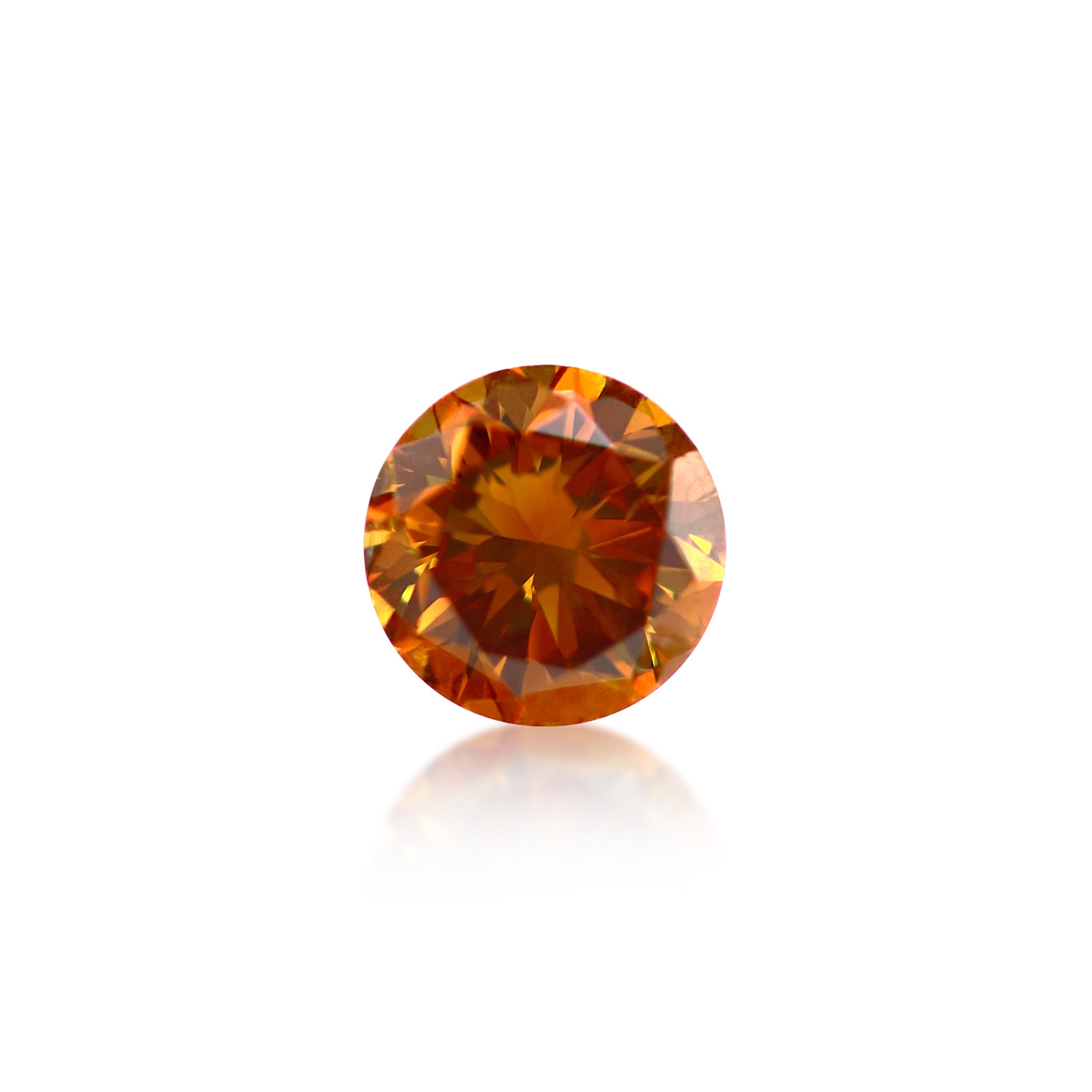 0.54 ct Round Brilliant Cut Golden Orange