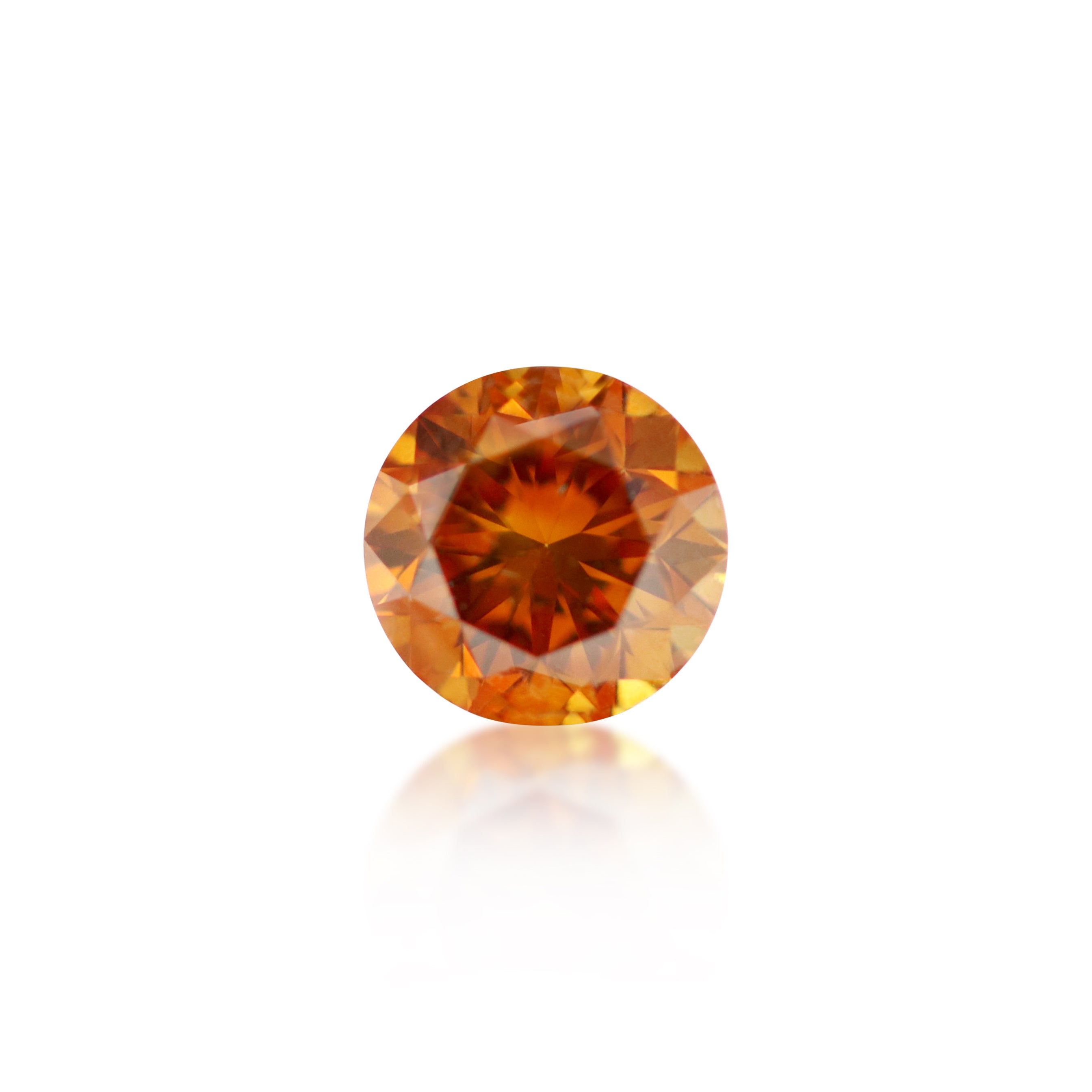 0.60 ct Round Brilliant Cut Fancy Deep Yellow Orange