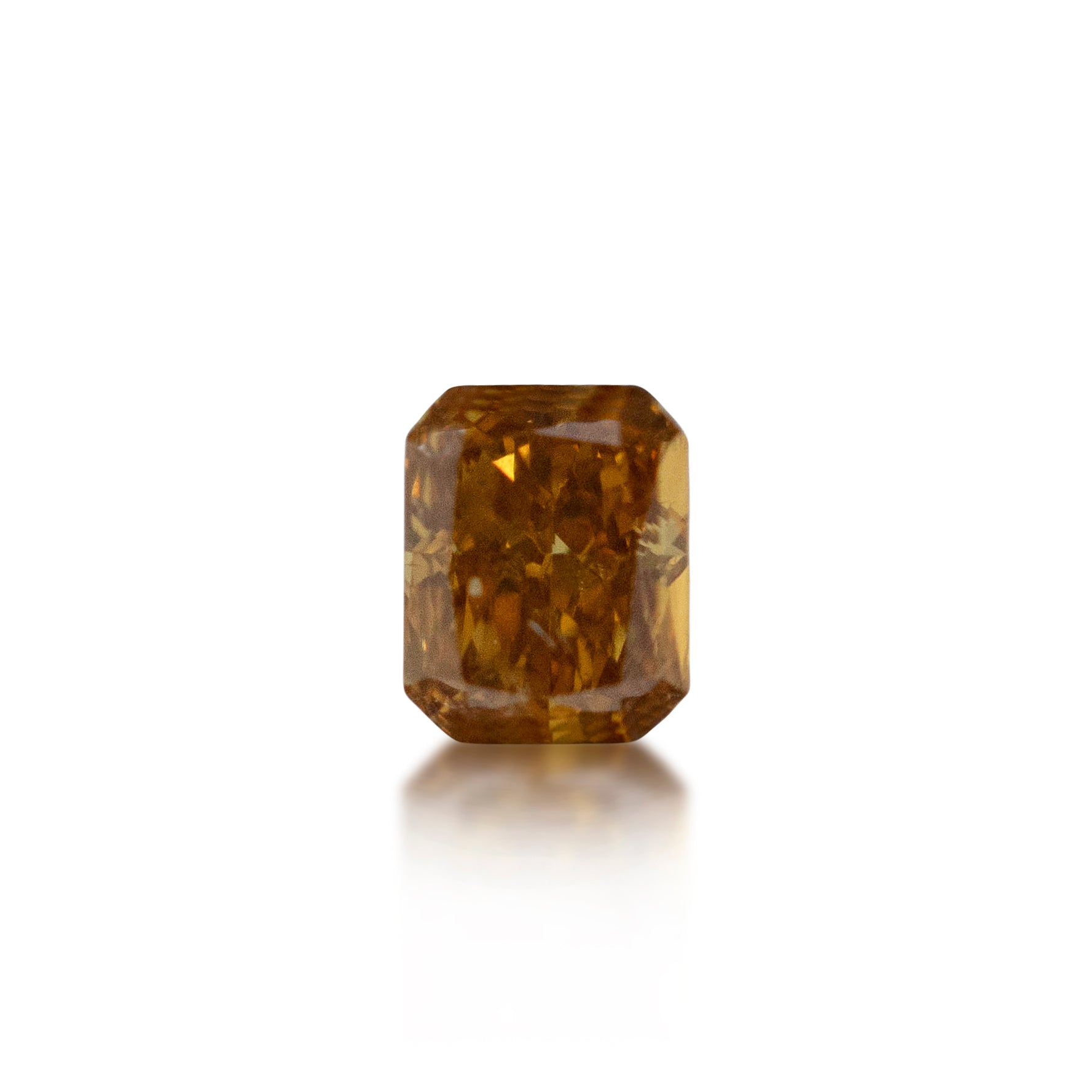 0.17ct Radiant Cut Fancy Deep Yellow Orange