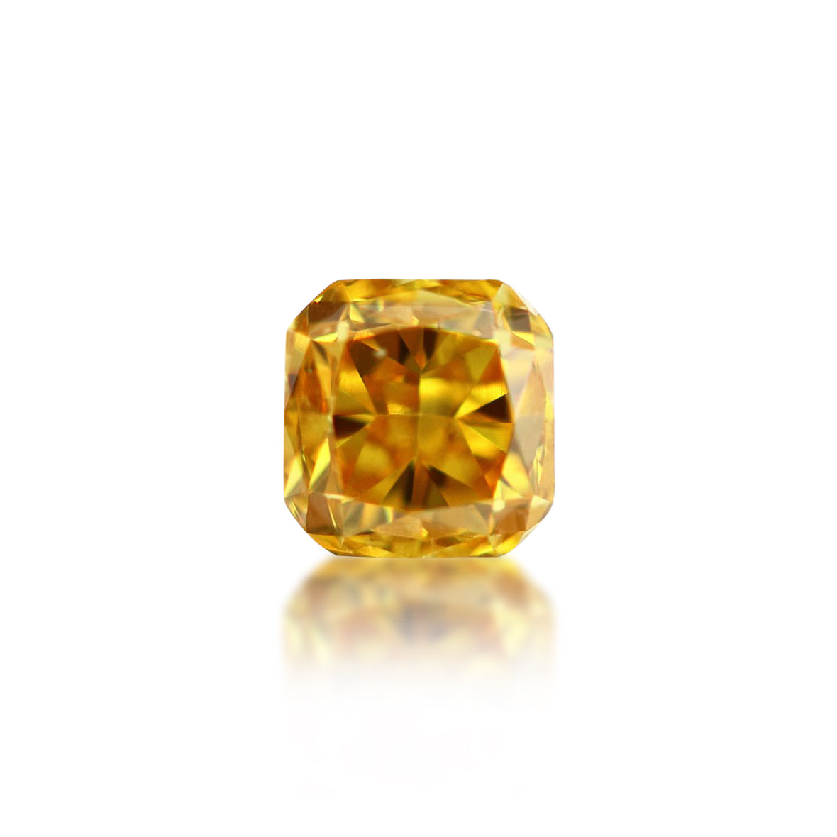 0.40 ct Radiant Cut Fancy Intense Yellow Orange