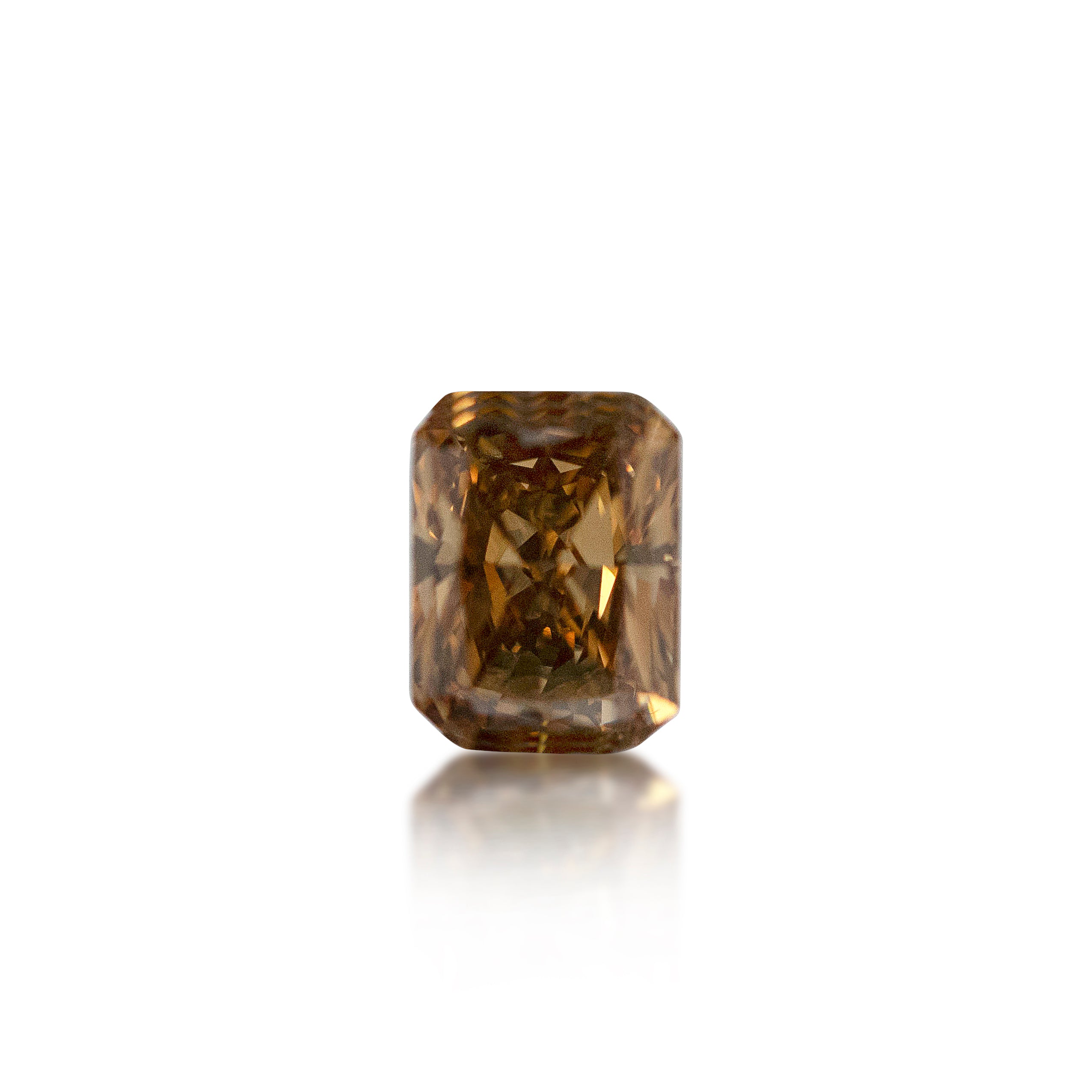 0.61ct Radiant Cut Fancy Deep Brownish Orange