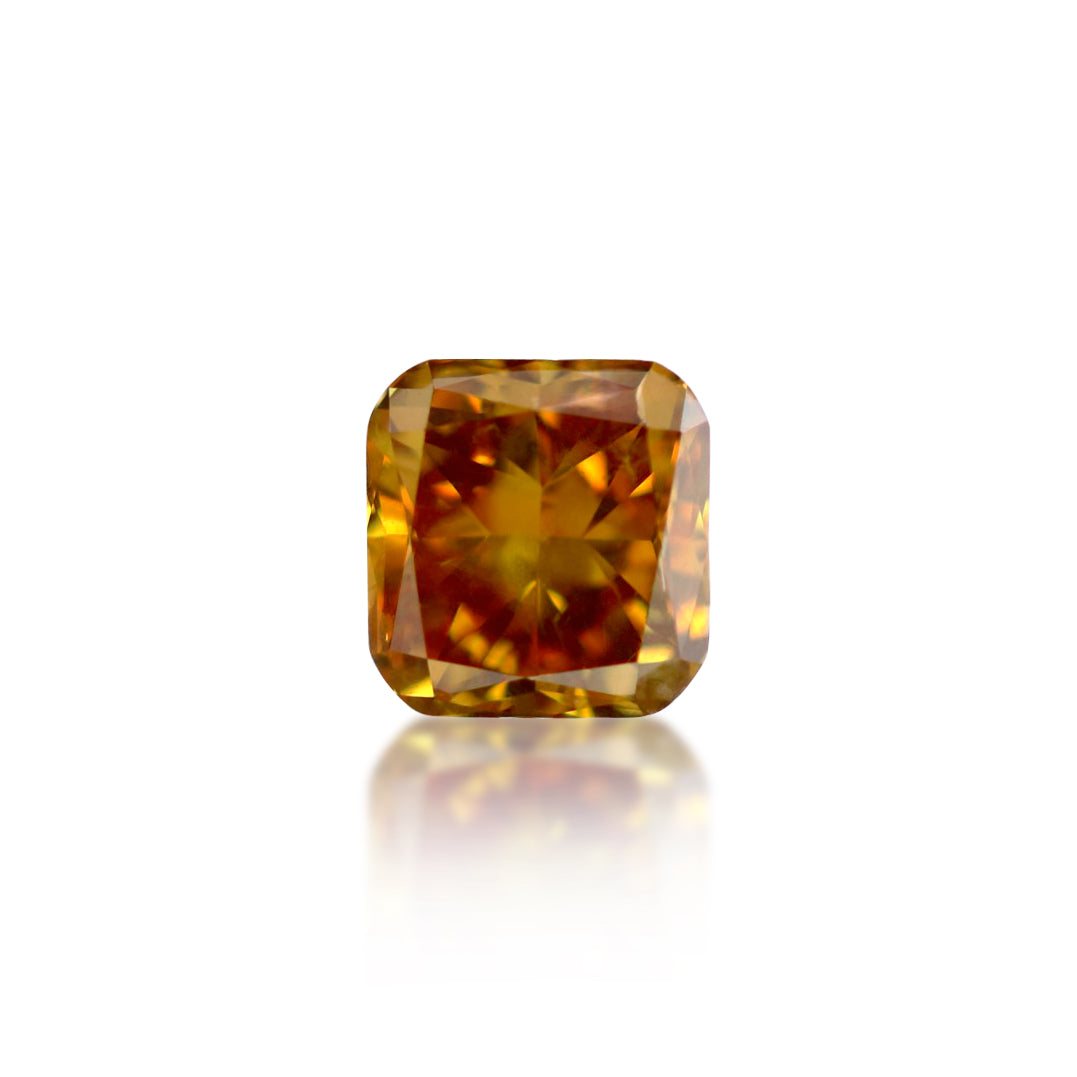 0.92 ct Radiant Cut Fancy Deep Brown Orange