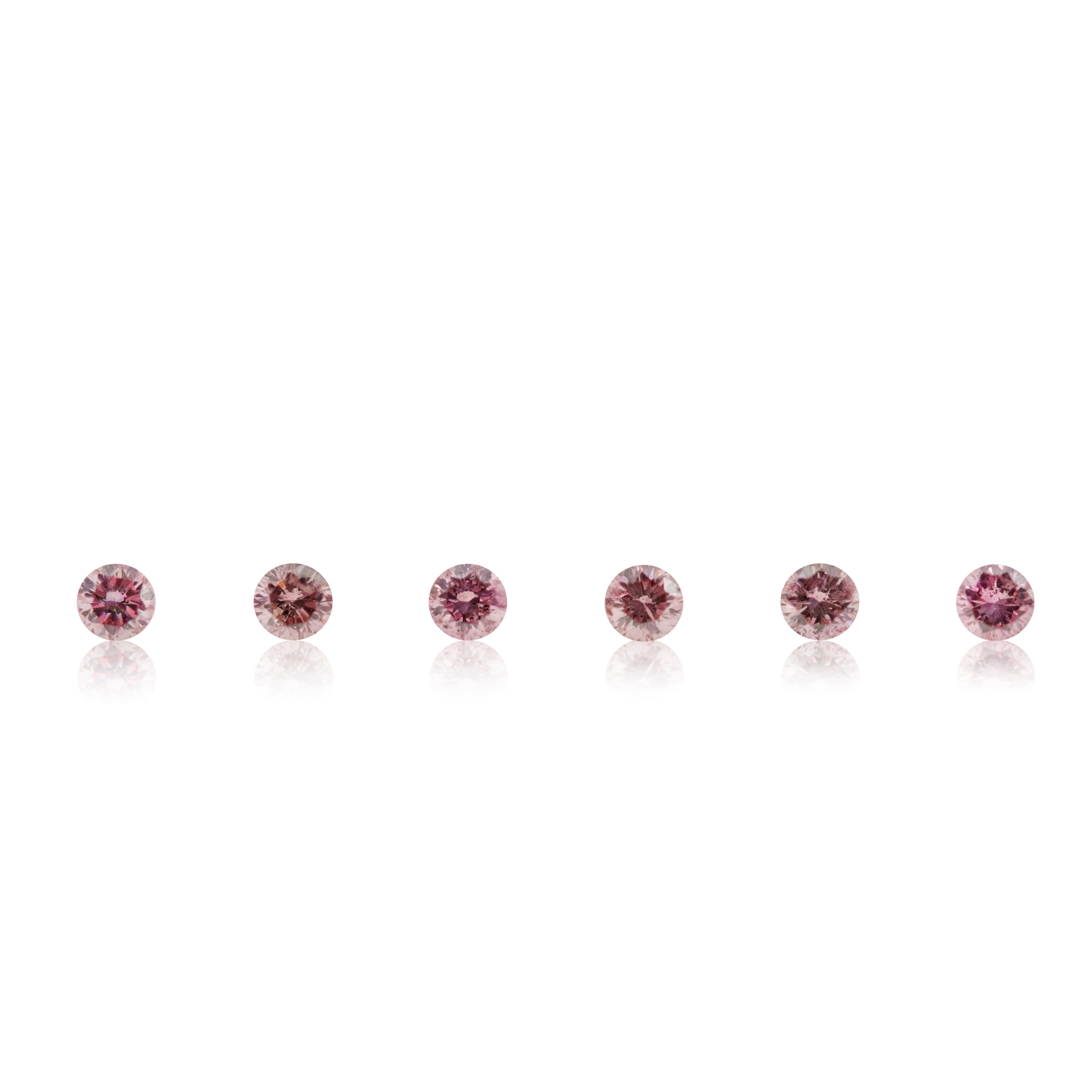 6 = 0.21 ct Argyle Pink Round Brilliant Cut 4PR
