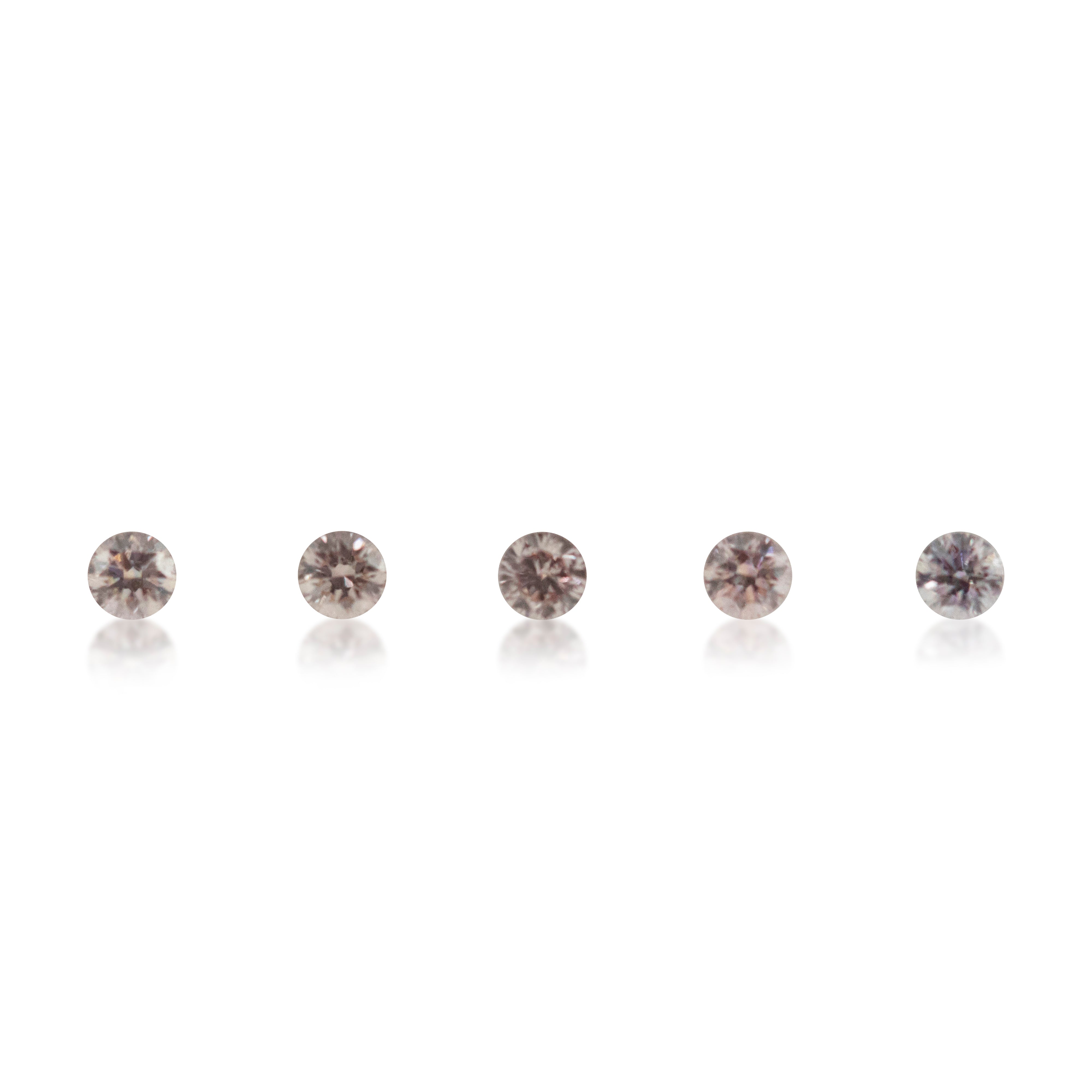 5 = 0.21 ct Argyle Pink Round Brilliant Cut 6PR