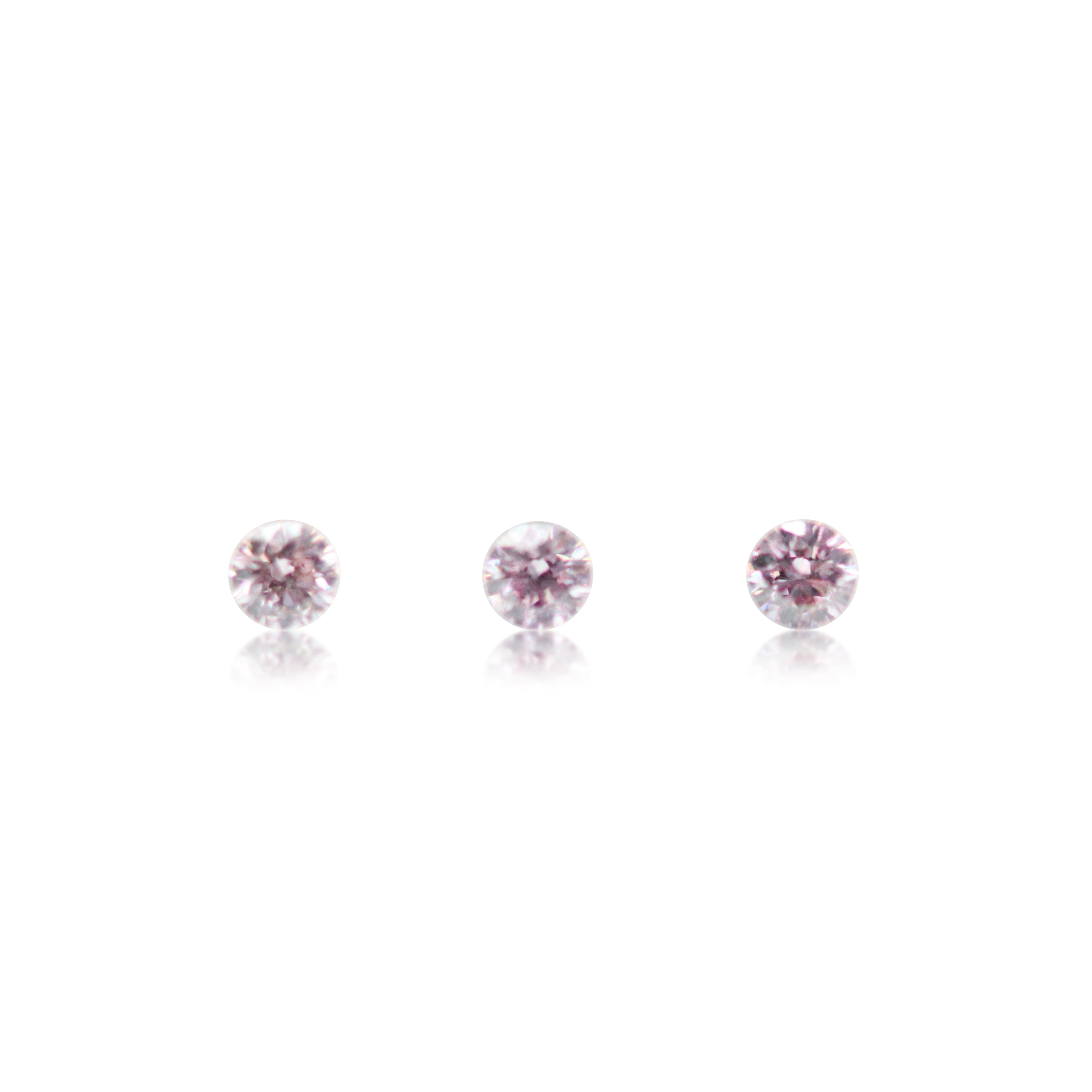 3 = 0.14ct Argyle Pink Round Brilliant Cut 7PP