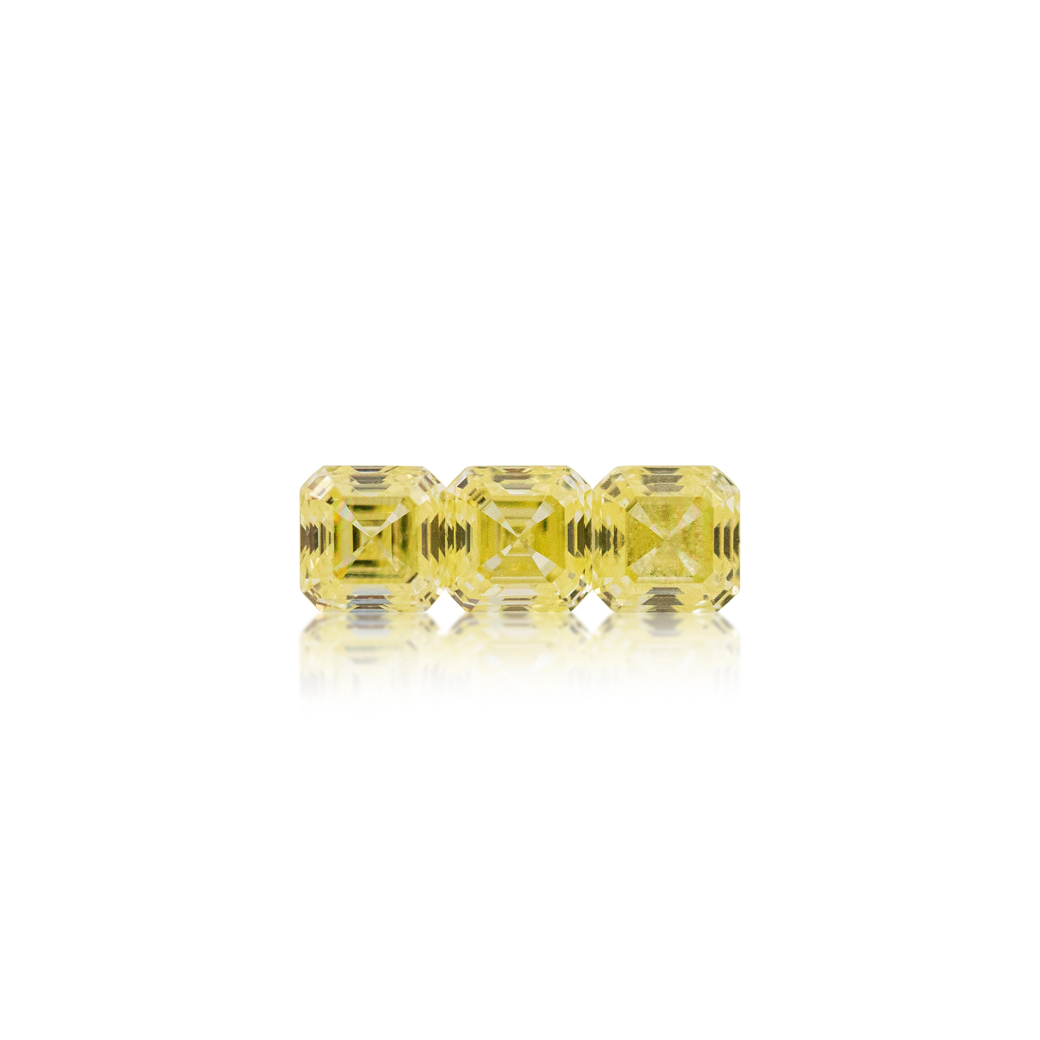 3 = 0.61 ct Asscher Cut Fancy Light Yellow Diamonds
