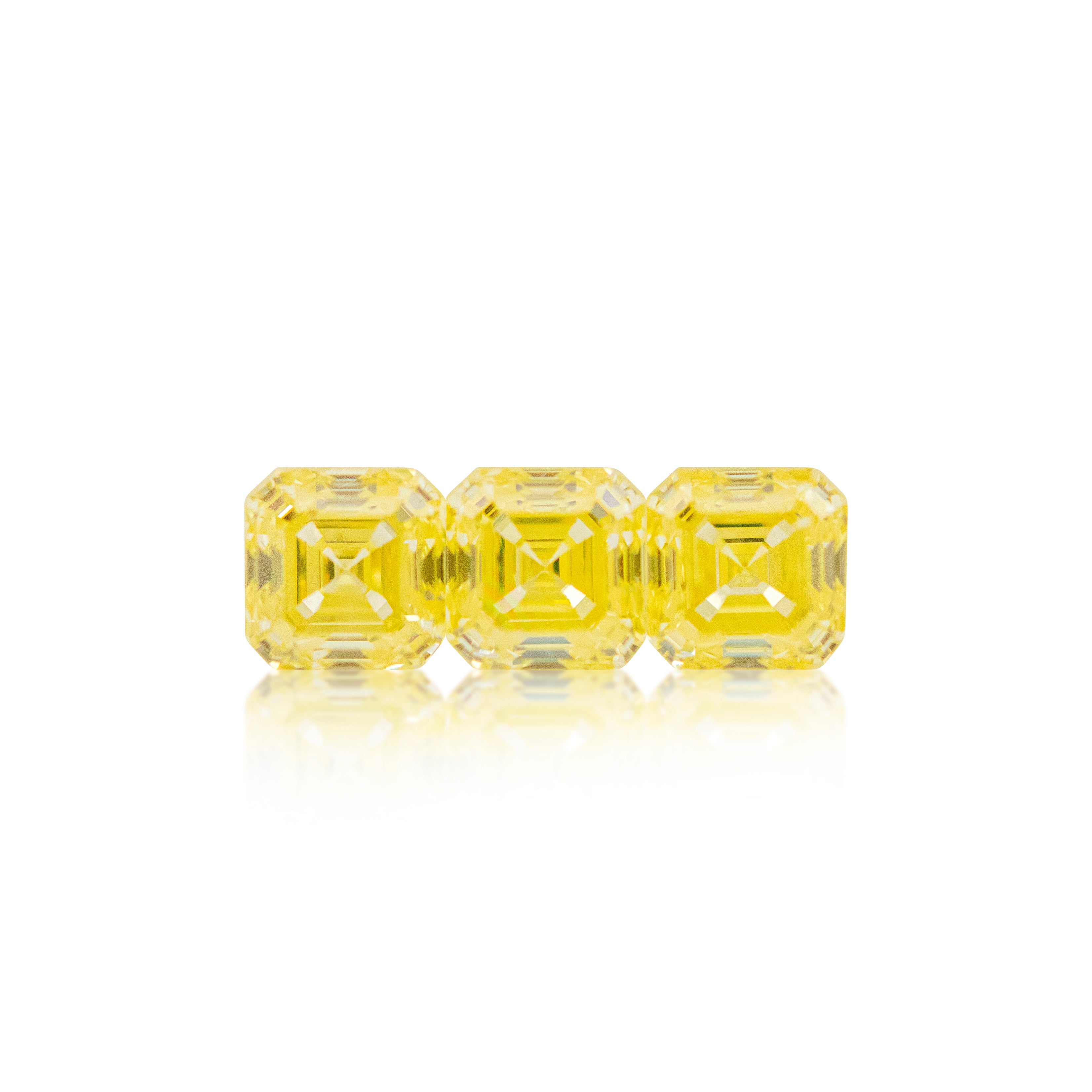 3 = 1.17 cts Asscher Cut Fancy Vivid Yellow