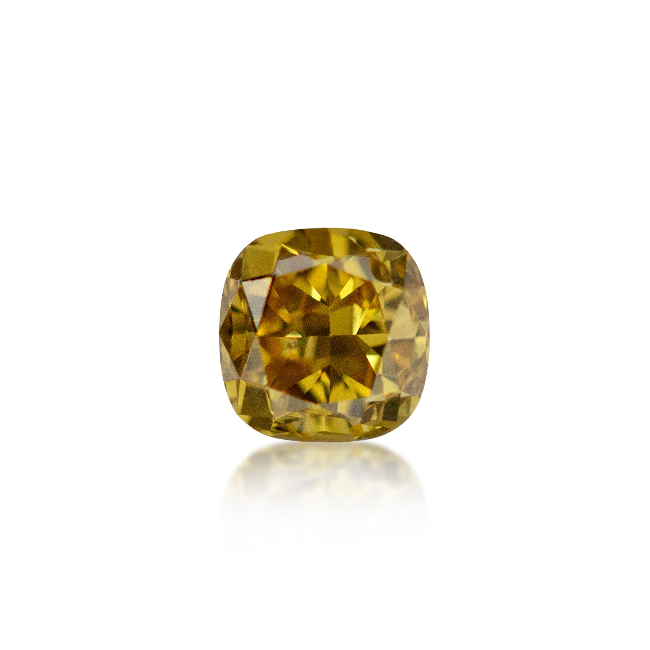 0.44 ct Cushion Cut Deep Brownish Yellow