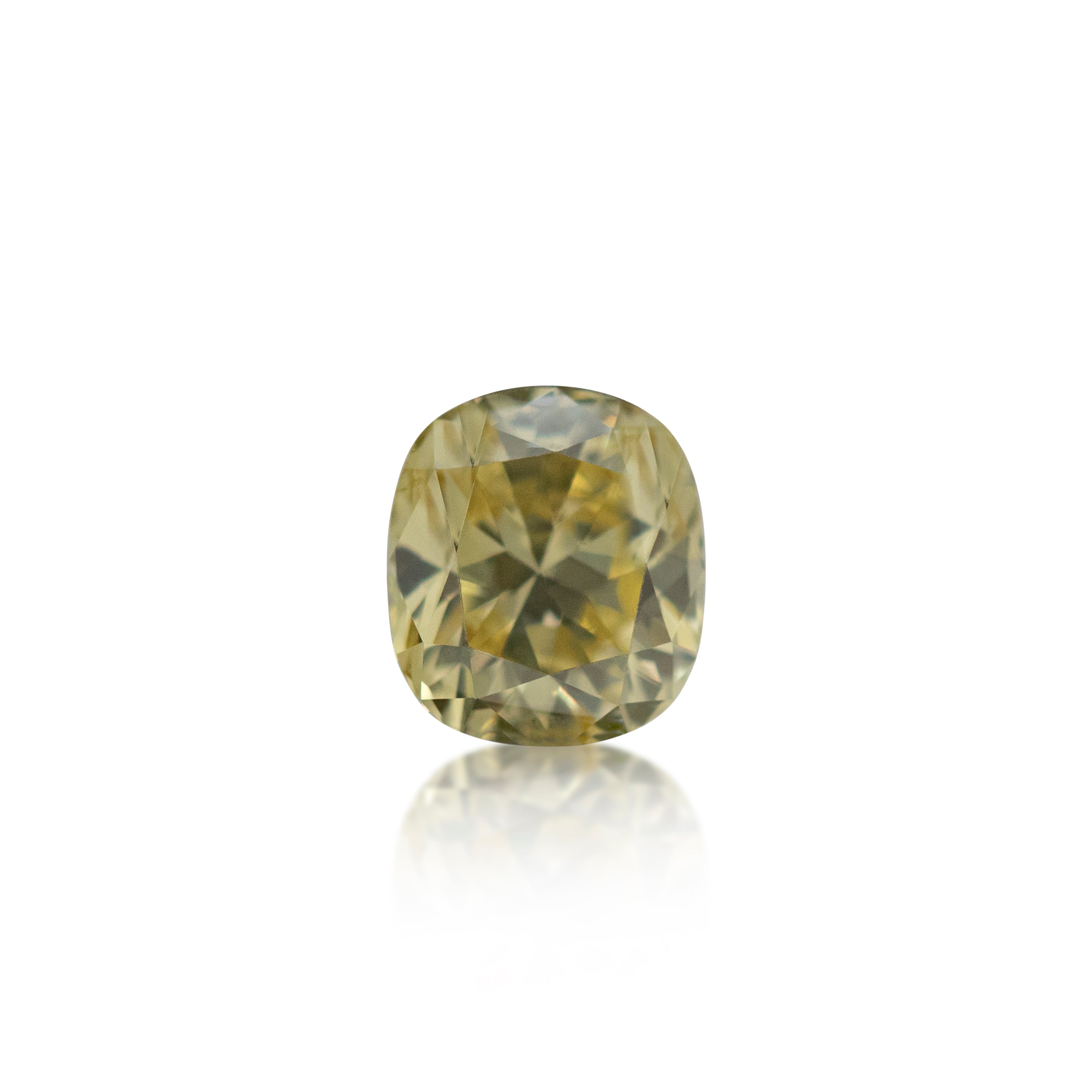 0.91 ct Cushion Cut Fancy Intense Yellow