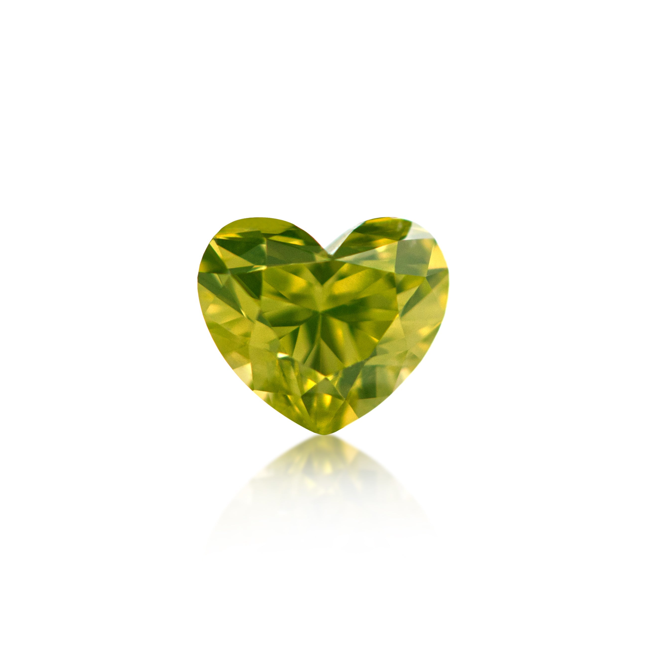 0.51 ct Heart Cut Fancy Intense Greenish Yellow