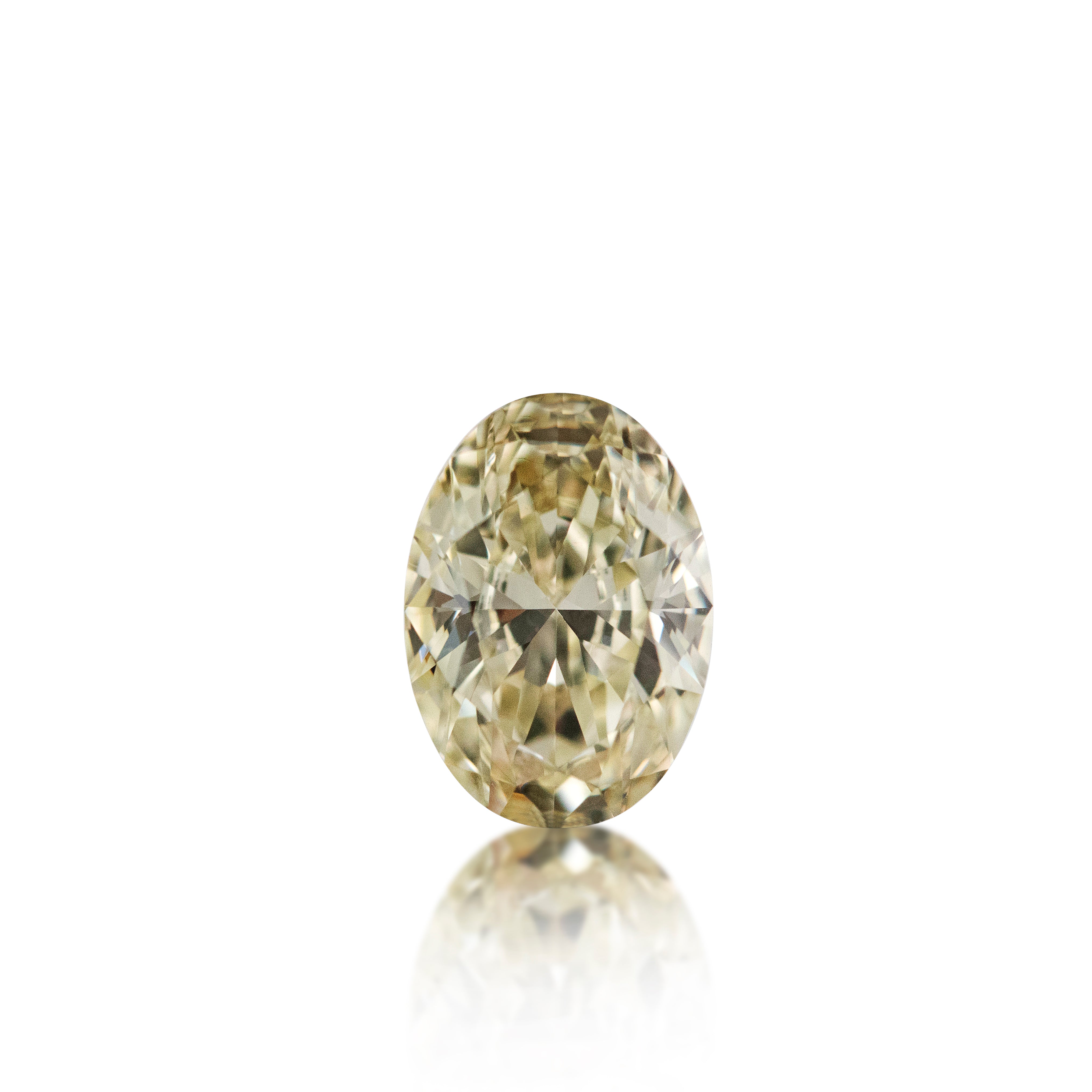 1.05 carat Canadian origin oval diamond, light yellow colour, VVS2 clarity