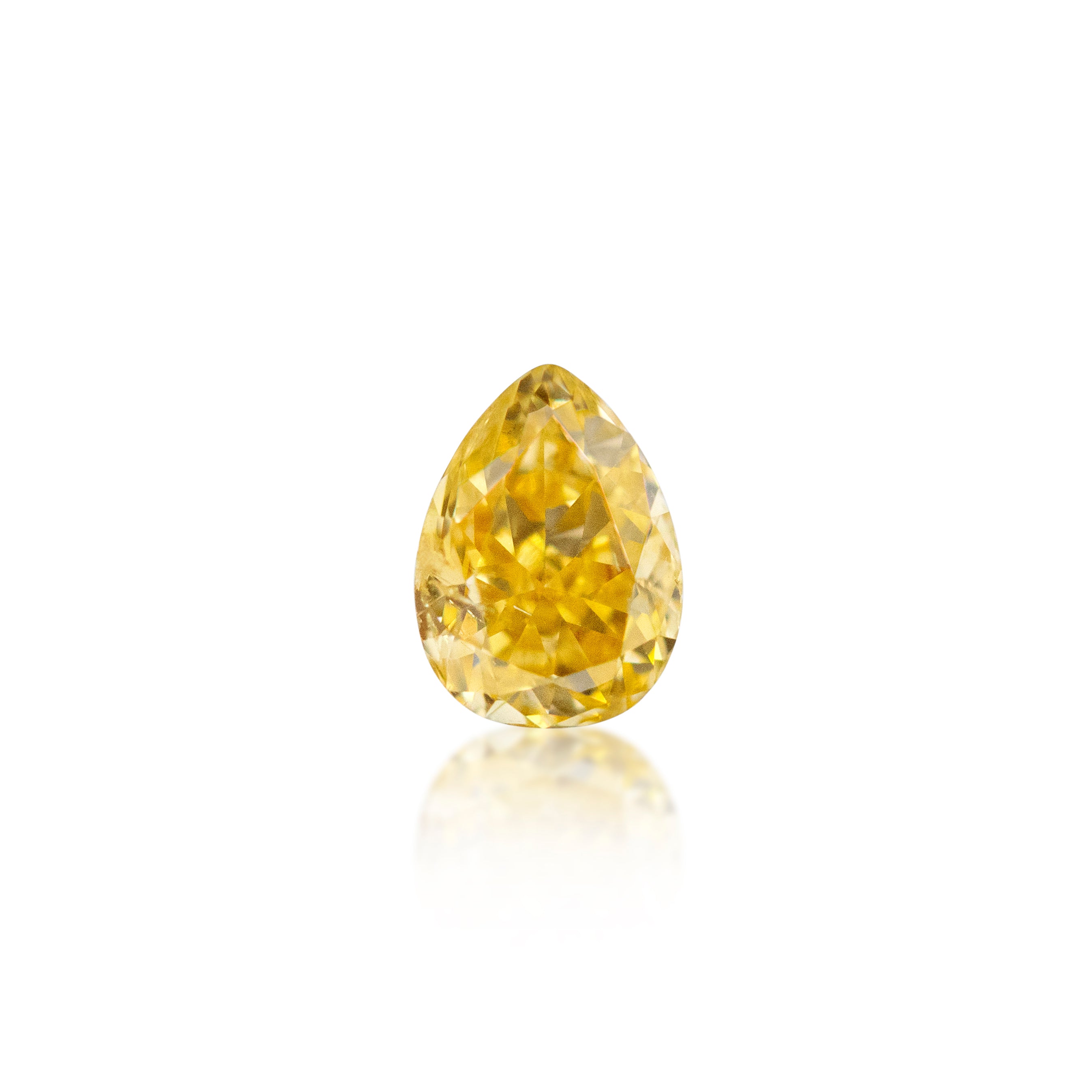 0.37 ct Pear Cut Fancy Orange Yellow