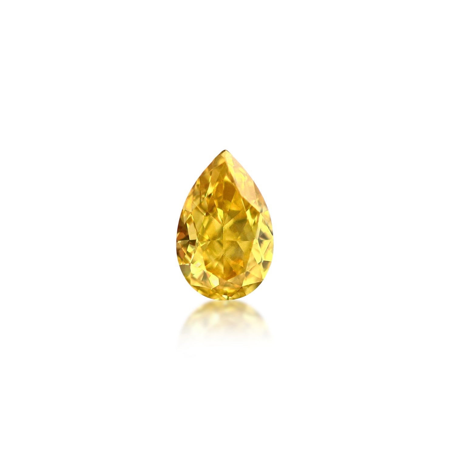 0.52 ct Pear Cut Fancy Vivid Yellow