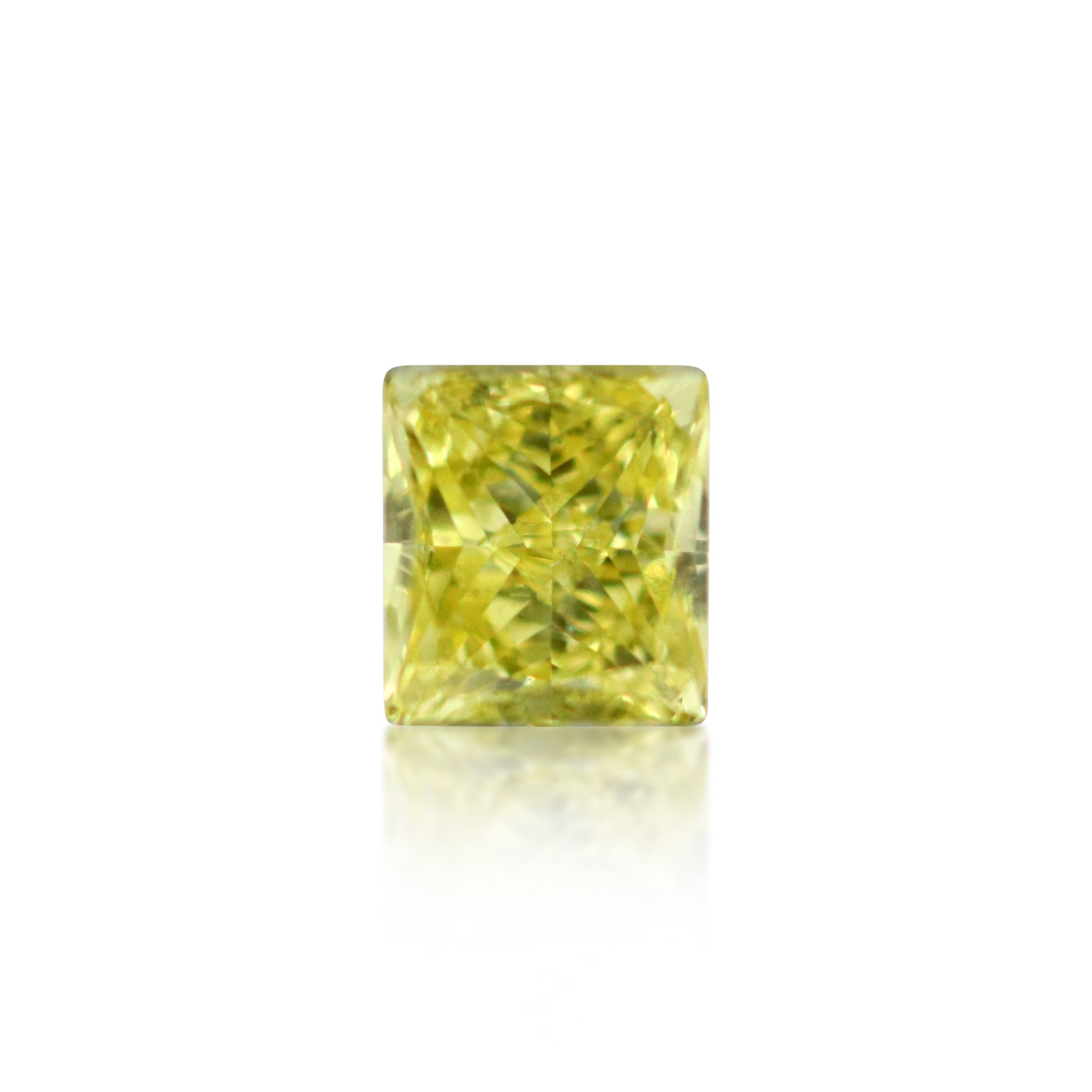 0.53 ct Princess Cut Fancy Intense Yellow
