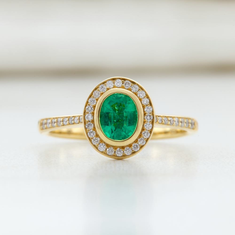 Halo on sale gemstone ring