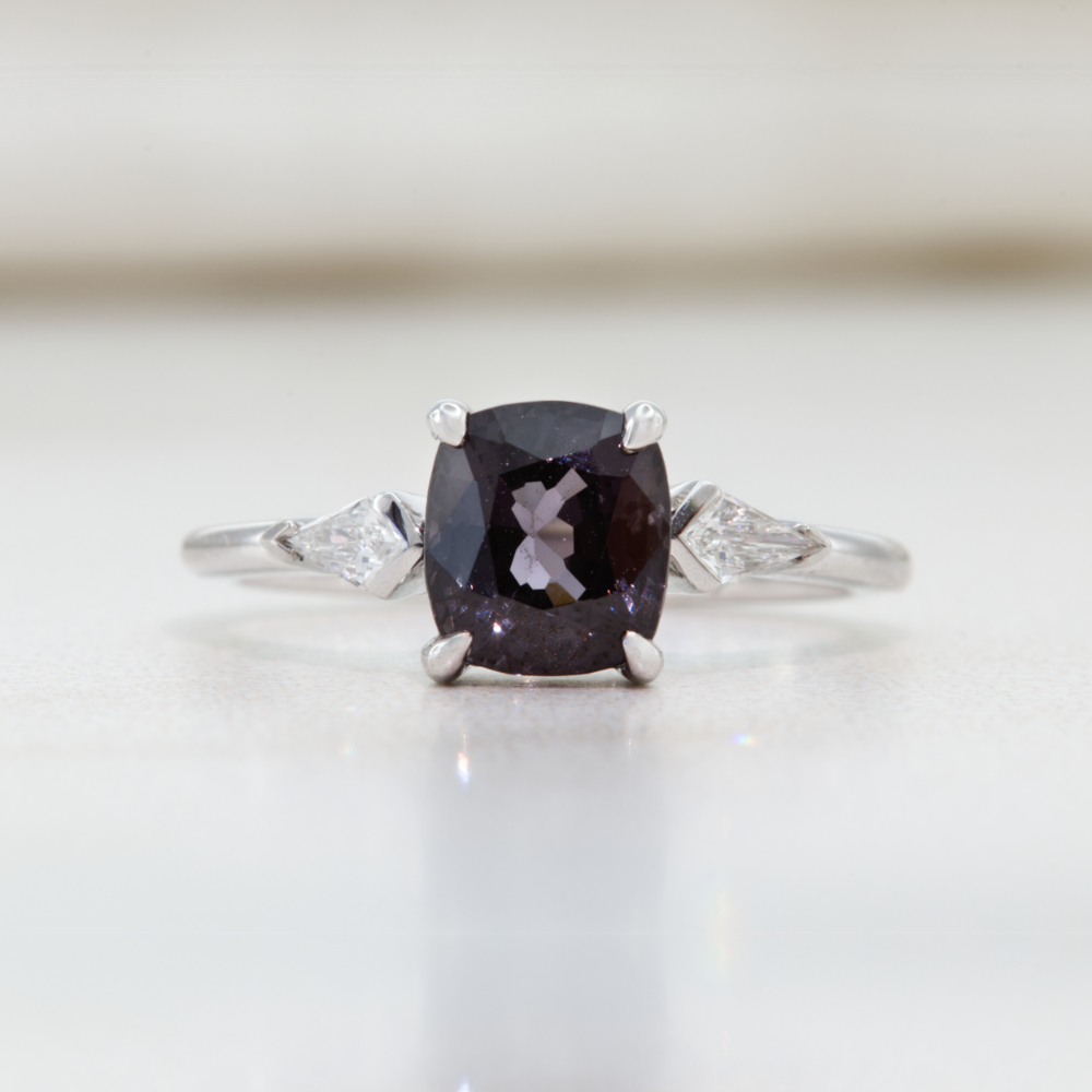 Grey spinel engagement on sale ring